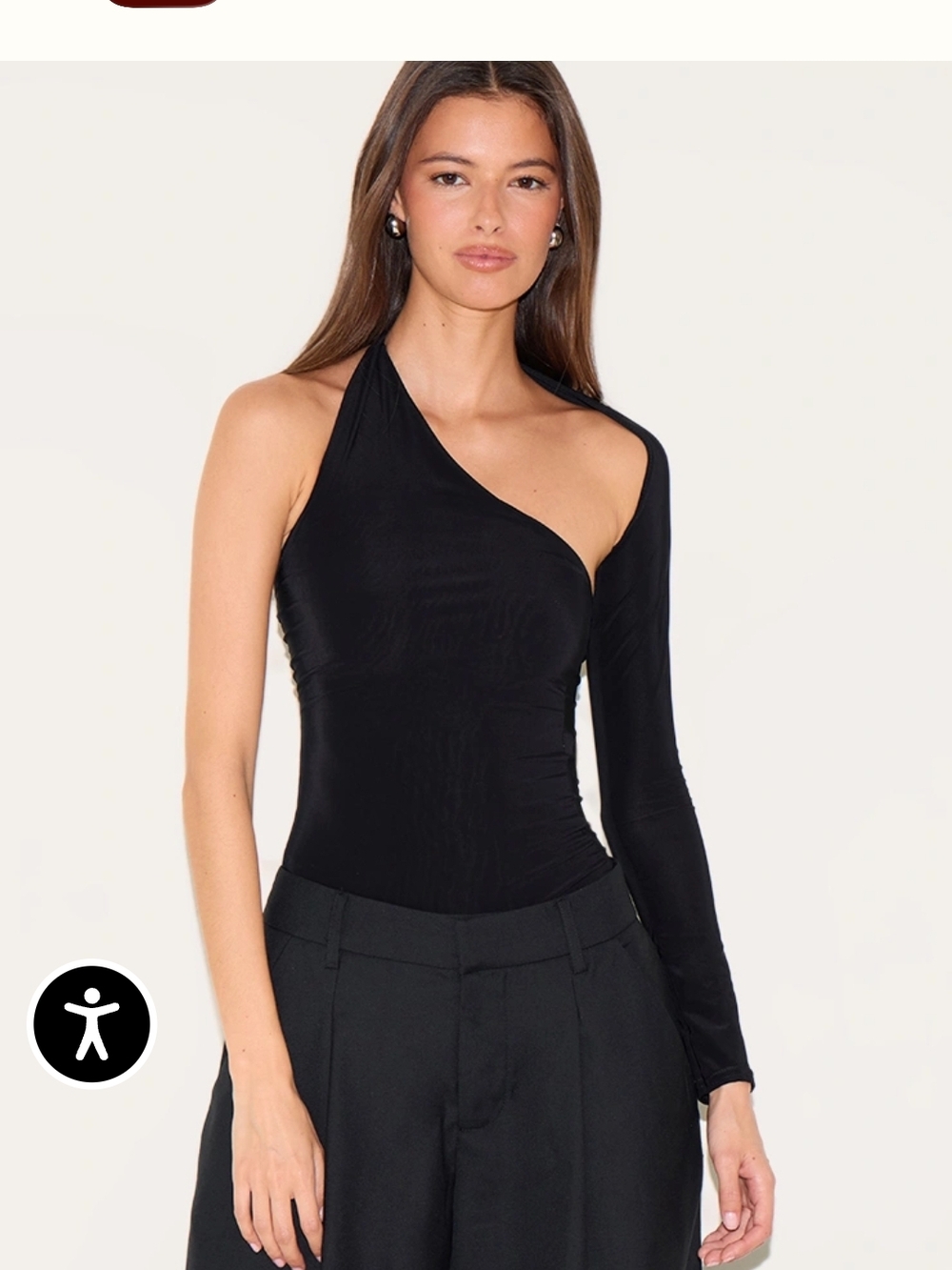 PrettyLittleThing One-Shoulder Black Long-Sleeve Bodysuit - Picture 2 of 8